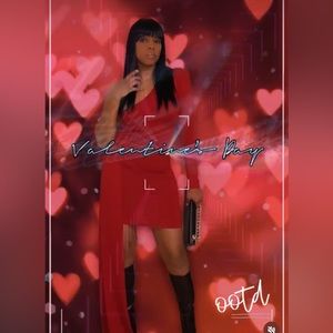 Red dress with long train